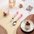 High-style, detachable, anti-scald handle fork and spoon set. cartoon design, perfect for kids' mealtimes. includes a fork, spoon, and soup spoon. wholesale options available for home use