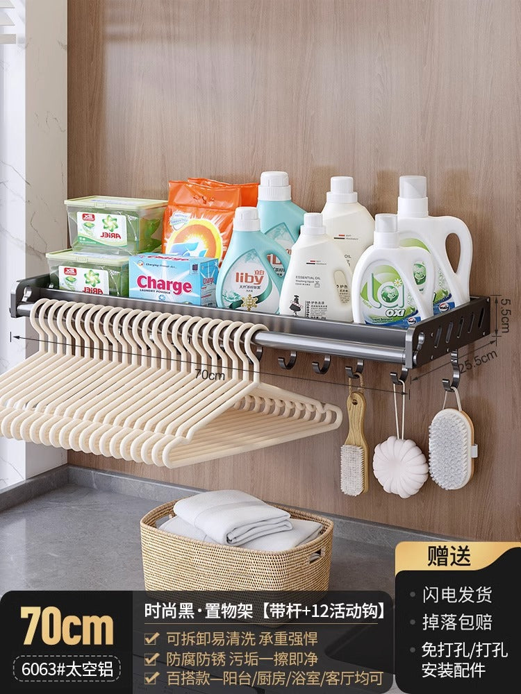 White balcony, washing machine rack above the laundry pool, no punching, wall hanging, living room, bedroom, flower storage shelf