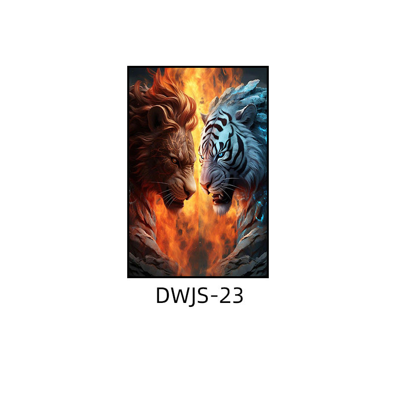 Gym decorative painting industrial style boxing hall hanging painting taekwondo martial arts hall fighting creative animal cartoon mural