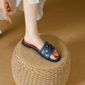 2025 new women's low heel flat sandals and slippers - round toe, voltage laser design
