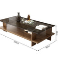 Tempered glass coffee table - small apartment living room, modern minimalist home & office, square tea table, trendy instagram style