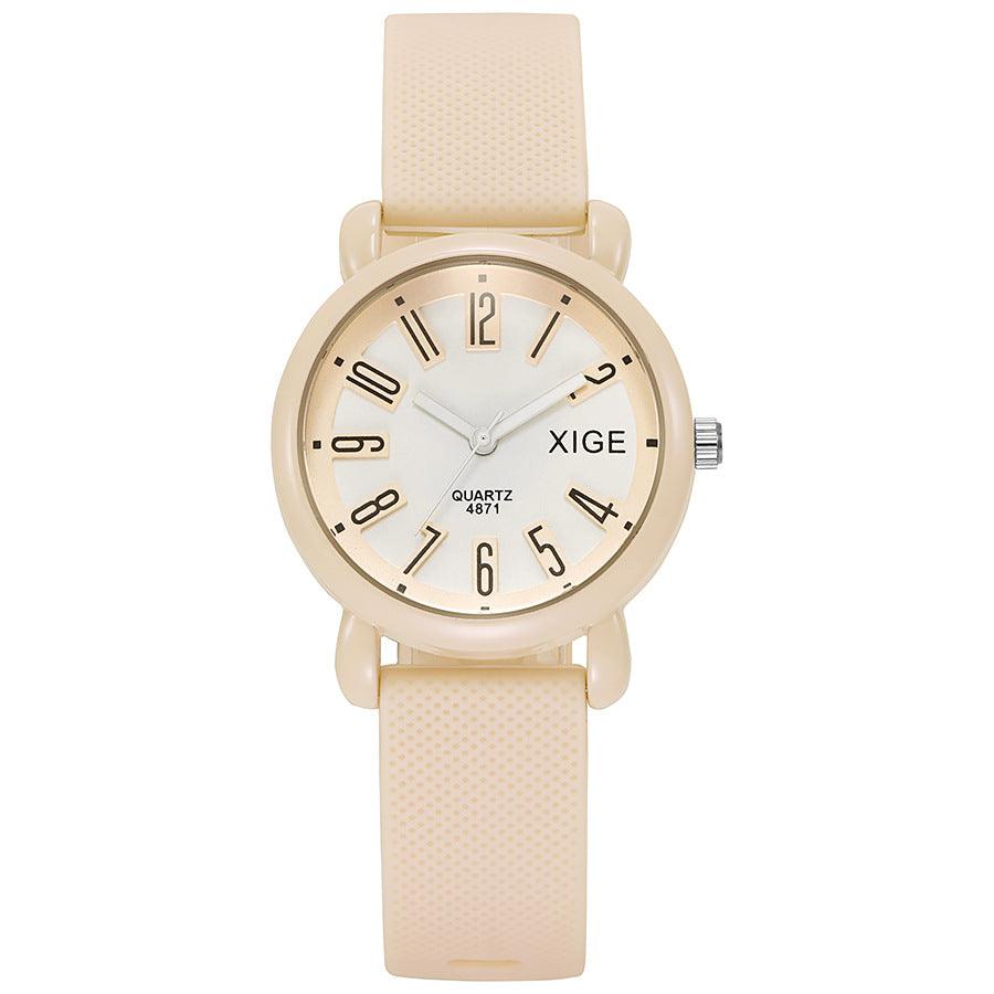 Silicone strap waterproof women's watch student watch dopamine color matching quartz watch manufacturer wholesale dopamine watch