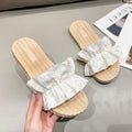 Summernew arrivalladiesfashionoutwear sandals sweeteasiest for match fungus one-line slippers plaid beach sandals