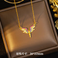 [set] cross-border new angel necklace for women, micro-embedded high-end zircon niche design earrings and rings wholesale