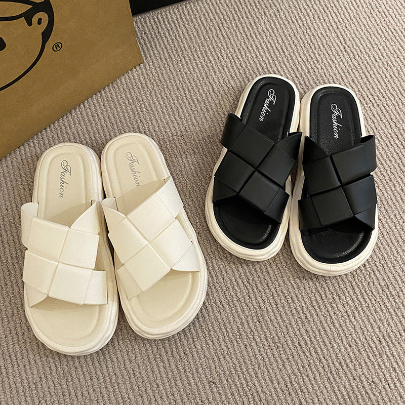 Fashion sandals and slippers for women outwearsummernew arrivalpopulark-stylecasualeasiest for matchplaidnon-slip beach flip-flops for women