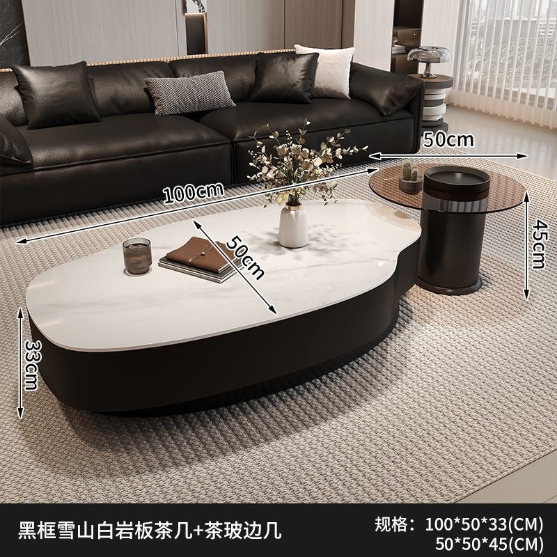 Italian light luxury mango slate coffee table living room simple for homeclassy tea table modern special-shaped small apartment combination