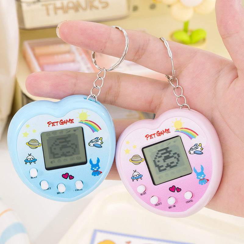 hot-selling love pet machine kids game toys virtual pet keychain small gift pendant