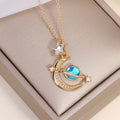 Planet pendant wholesale european and american cross-border jewelry fashion diamond-encrusted clavicle chain women's niche star moon alloy necklace