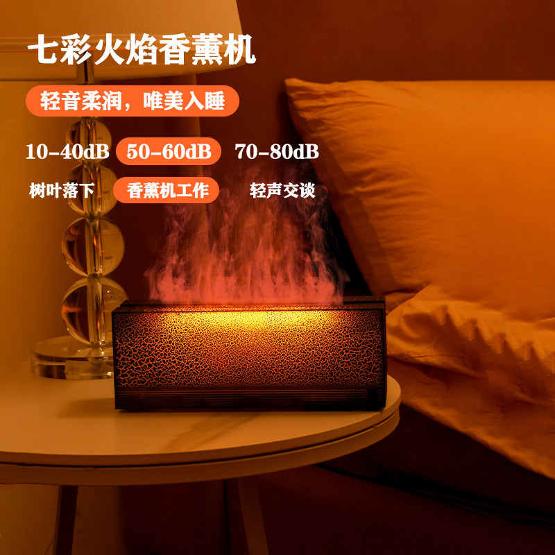 Simulated flame aroma diffuser - creative color-changing ambient light, humidifier, essential oil diffuser for home & office, usb powered
