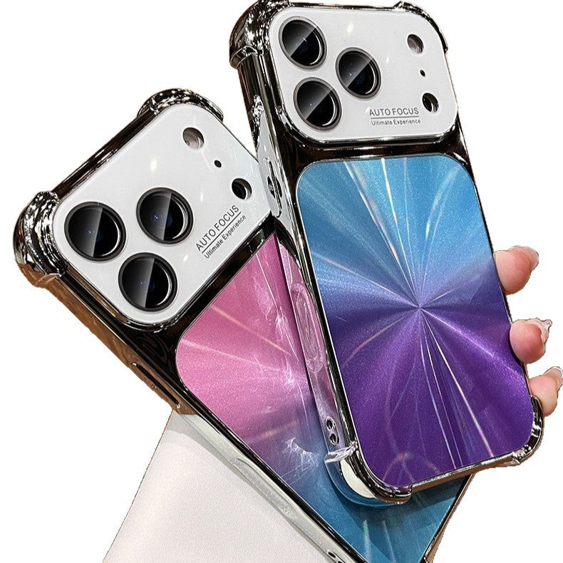 Dazzling laser cd pattern aurora large window case for iphone 16 pro max - instantly upgrade to iphone 17 style, also compatible with iphone 14