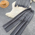 Commuting style hooded cardigansweatertwo-piece set women's autum silmslimming lookloose pants lazy suit light mature outfit
