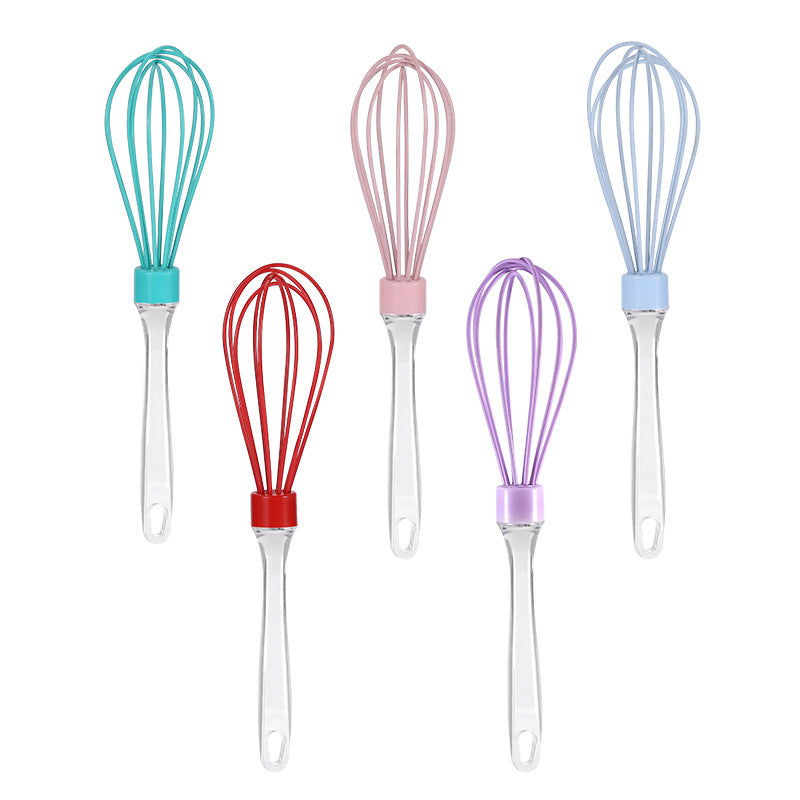 Factory direct transparent silicone whisk - handheld manual egg beater mixer 10inch silicone baking whisk