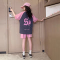 Girls' summer shorts set -  new style kids' short-sleeve fashionable two-piece summer outfit for mid-to-large children, perfect for sports