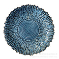 Kiln-turned retro style grids ceramic flower plate creative for home sunflower plate fruit salad plate japanese style plate