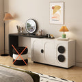 French retro solid wood vanity table with drawer cabinet - modern minimalist master bedroom high-end black and white desk makeup vanity
