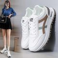 plus size women's shoes spring & fallnew arrival leather sneakers women's korean style flatscasual soft bottom running dad shoes