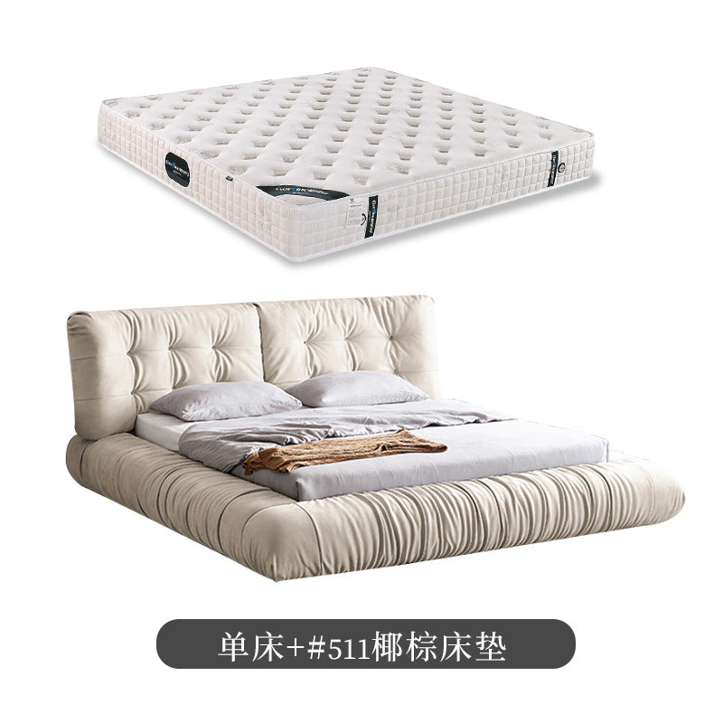 Cloud bed casual modern technology cloth wabi-sabi style accessible luxury bed master bedroom cream style designer fabric bed