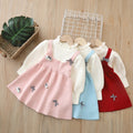 Kids' sweater dress - faux two-piece -  autumn/winter new year's edition - cartoon christmas dress - girls' dress
