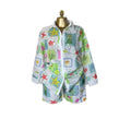 European and american cross-border women's fashion:  summer new collection - stylish printed, cutout, turn-down collar, long-sleeve shirt and shorts casual set