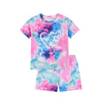 Export factory flame retardant girl girl home wear digital print butterfly fly 2 short sleeve shorts suitsweetcute