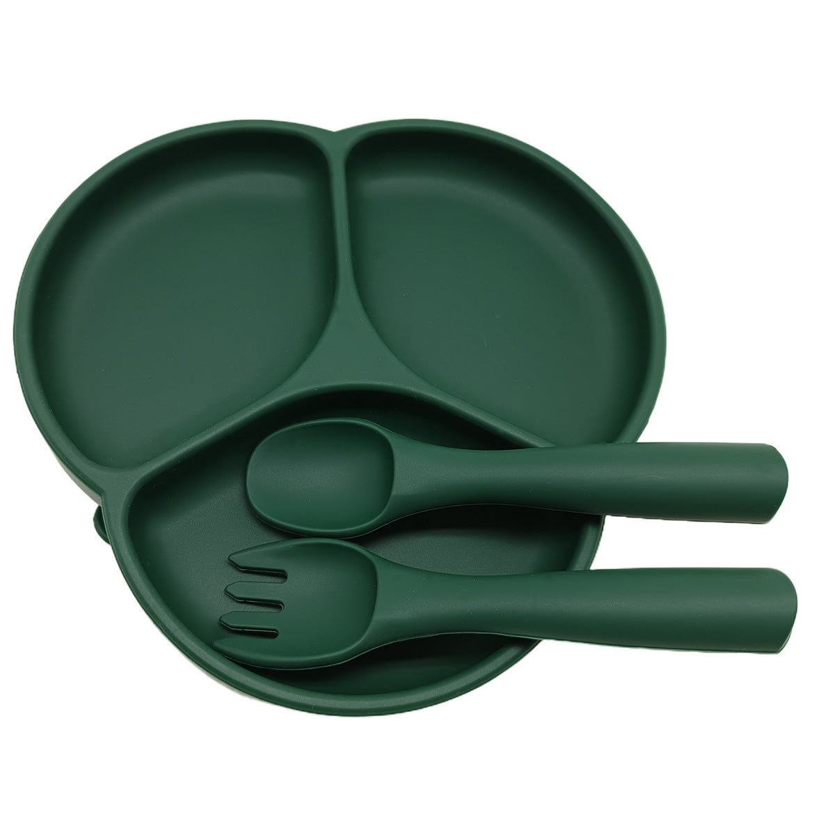 Children's Silicone Tableware Set Baby Food Grade Waterproof Silicone Plate Non-slip Integrated Supplementary Food Plate