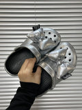 Silver clogs bows slippers women's outwear summer 2024new arrival sandals women's beach beach shoes women's toe shoes