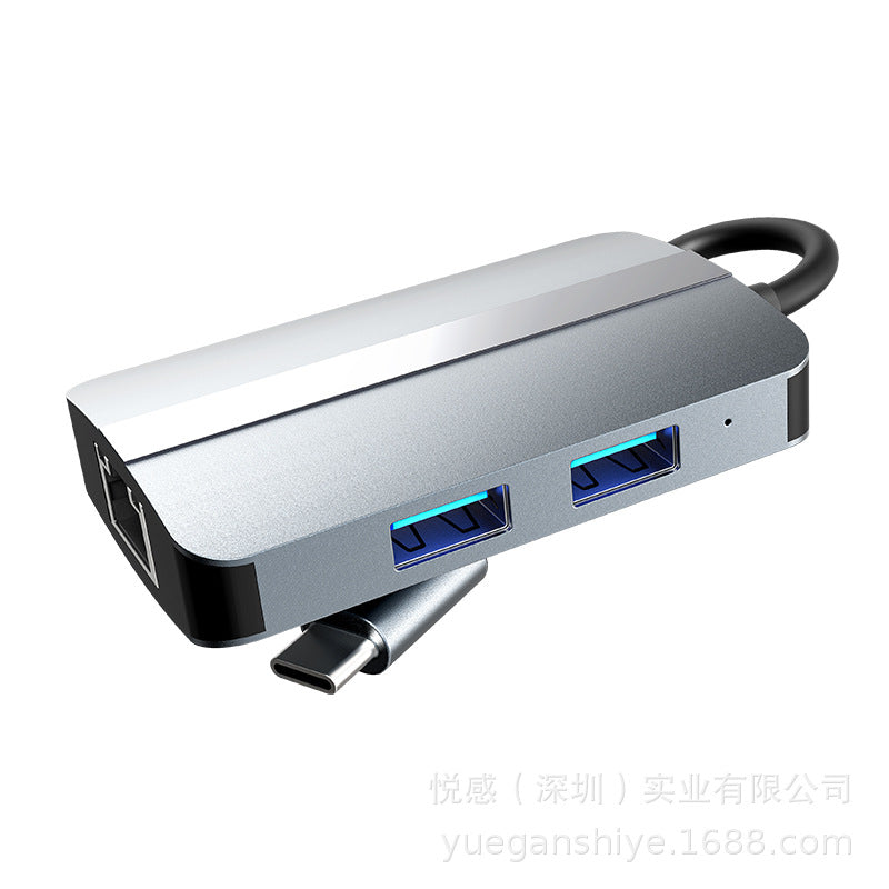 docking station usb3.0hub splitter is suitable for apple type-c to rj45 network card hub