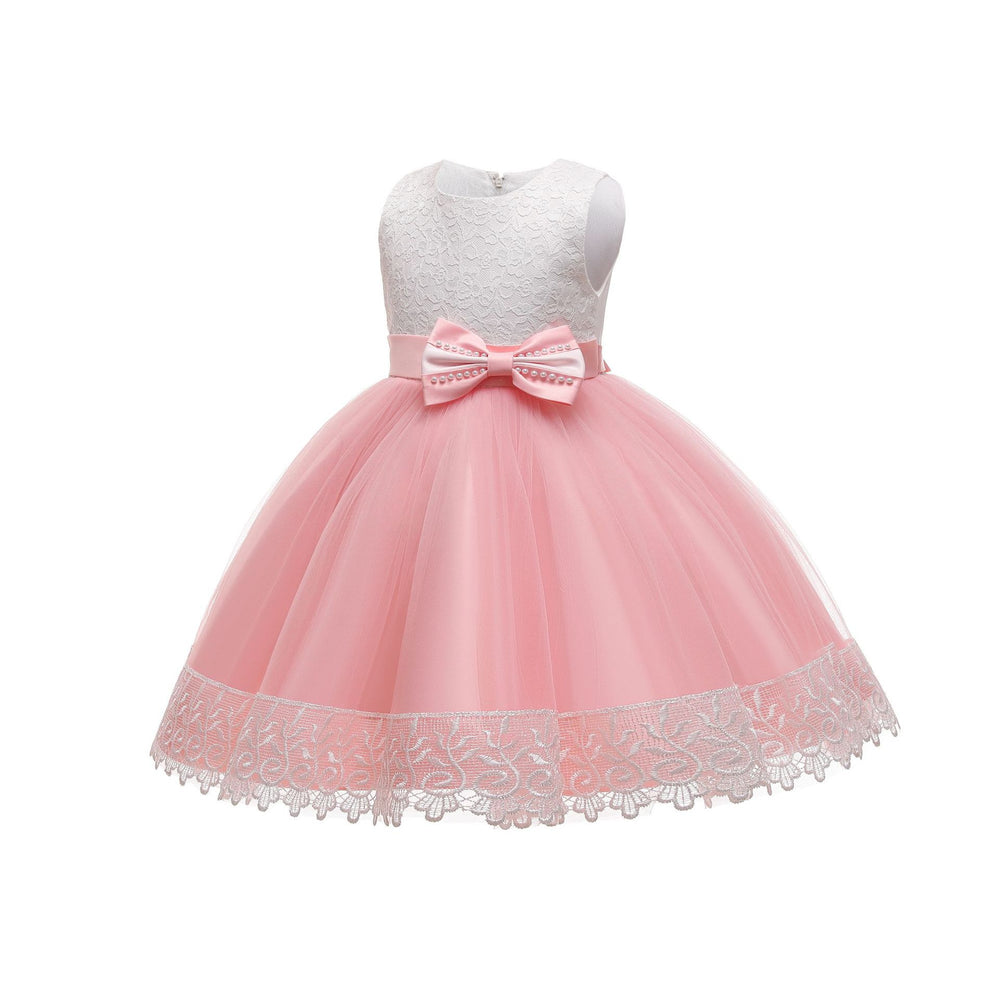 kids dress color matching style fluffy wedding dress princess dress girldress baby first birthday