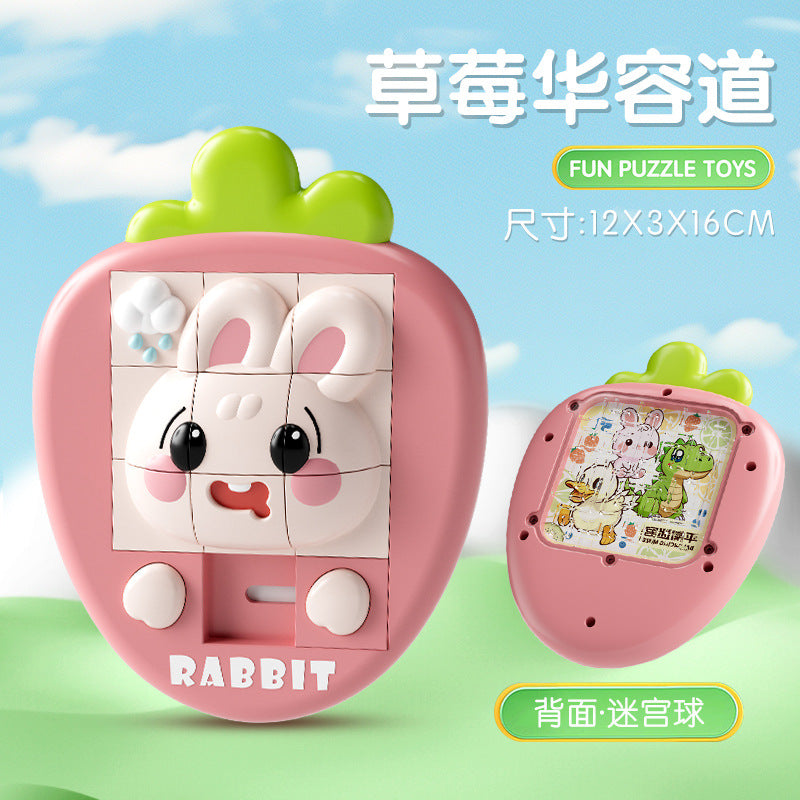 New cartoon animal huarong road children's puzzle 3d puzzle sliding dinosaur duck enlightenment puzzle toy