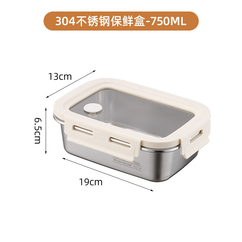 304 stainless steel fresh-keeping box pp cover sealed fresh-keeping box office worker small lunch box fruit bento box packing box