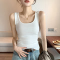 Tk carefully selected spring and summer new arrival wide shoulder vest women's silm large u-neck best selling bottom inner vest women's sleeveless