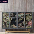 American enamel painted glass door storage cabinet shoe cabinet for home restaurantaccessible luxury entrance cabinet iron storage sideboard