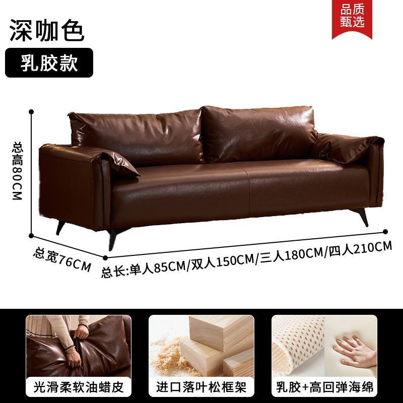 American mid-century oil wax leather sofa, perfect for living rooms, small apartments, clothing store receptions, and adding a touch of understated luxury with a vintage vibe. this double-seater sofa is a stylish choice