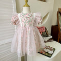 summer girls' floral print bubble sleeve princess dress - stylish baby girl dress - clearance sale on remaining sizes