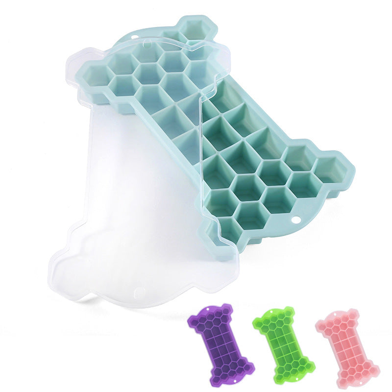 Factory direct wholesale - in stock - creative 30-cavity ice cube tray - silicone ice mold with lid - home ice maker ice cube tray