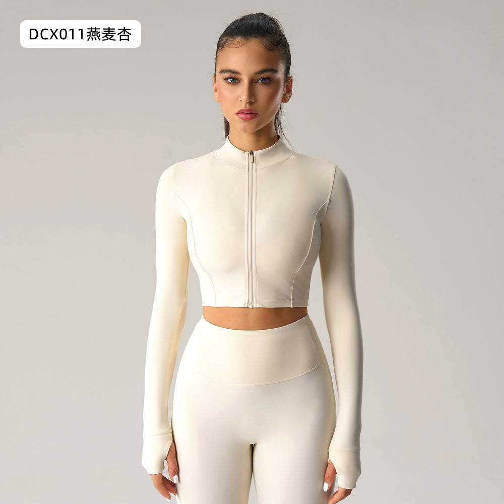 fashion tight butt lifting fitness yoga pants zipper long sleevesjacket push-up sports bra yoga suit