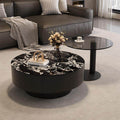 Luxury designer italian minimalist high-end living room home small apartment round glass combination coffee table
