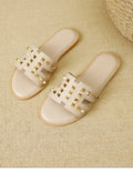 Xiaoxiangfeng rivet slippers for women outwear2025 summer new arrivalflatsfashion beautiful seaside beach sandals flip-flops