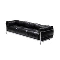 Le corbusier italian lc3 genuine leather sofa casual medieval straight row sofa black oil wax leather sofa