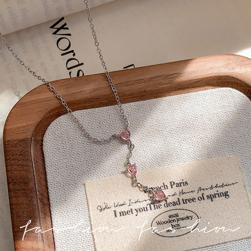 Xiaohongshu best selling brushed water drop tassel necklace women's niche style casualaccessible luxuryeasiest for matchelegantclassy sense collarbone chain