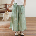 Girls' trendy chinese style wide-leg pants - fresh & chic chinese-inspired flare trousers for kids - comfortable, loose-fit, traditional chinese style pants