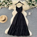 Pure desire french suspender dress for women summer waist slimming lookelegantclassy long skirt holiday style