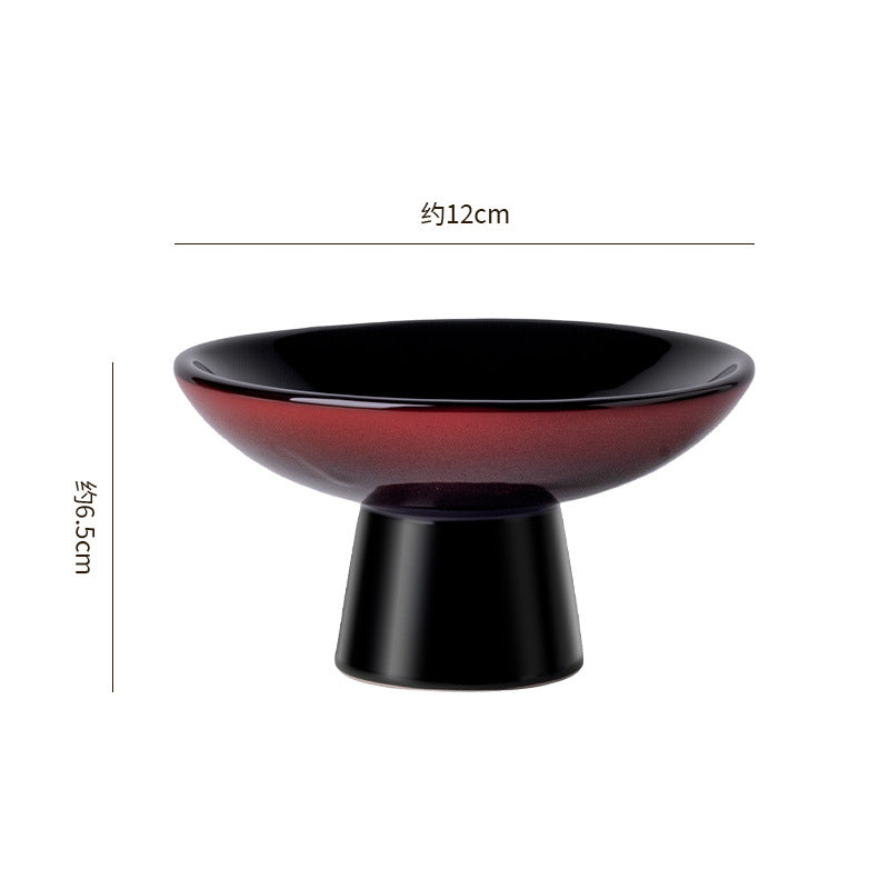 Japanese retro high-style fruit bowl - perfect for home living room, dried fruits, snacks, desserts, cakes, pastries, and candies - ceramic