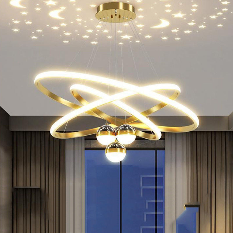 Zhongshan living room chandelier Nordic light luxury creative gypsy chandelier modern simple starry sky projection restaurant chandelier