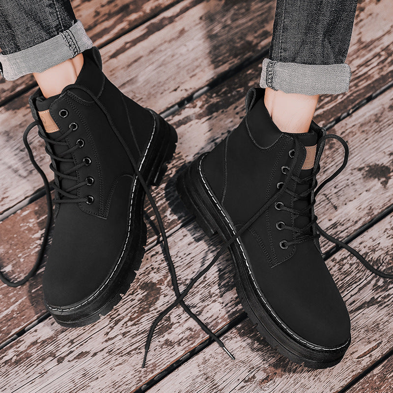 Boots men's shoes springnew arrival high-top workwear boots british style short boots k-styleeasiest for matchthick sole boots trendy shoes