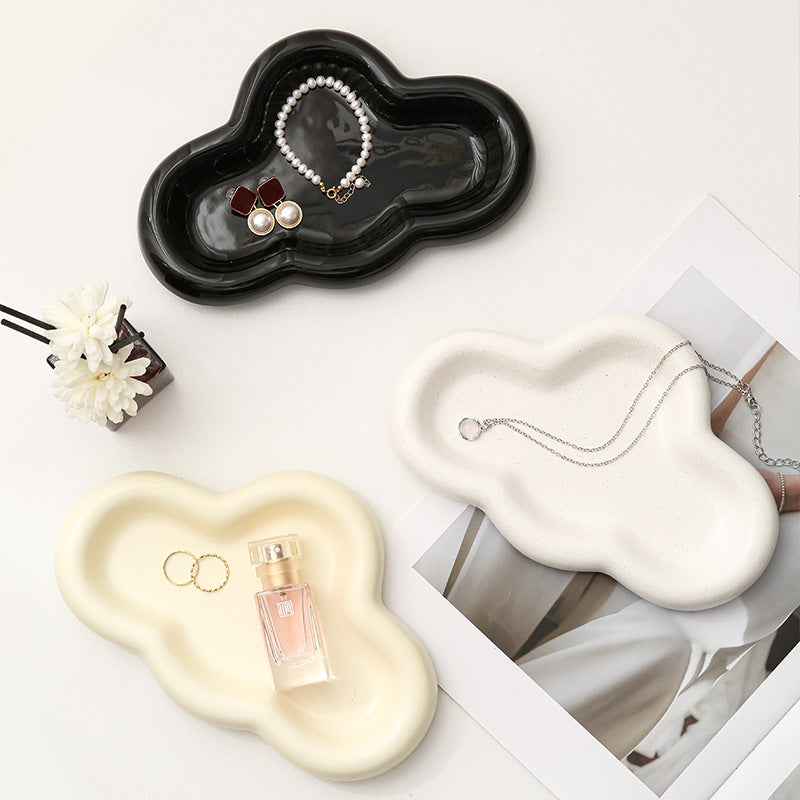 Ins creative t-shaped ceramic display plate entrance jewelry desktop storage ceramic plate props popular style tray