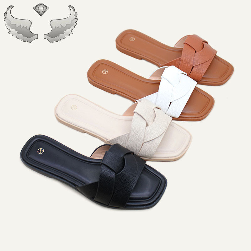 1688 Cross-border direct sales new fashionable, comfortable and non-slip outer wear flat-bottomed cool slippers Wholesale Slippers