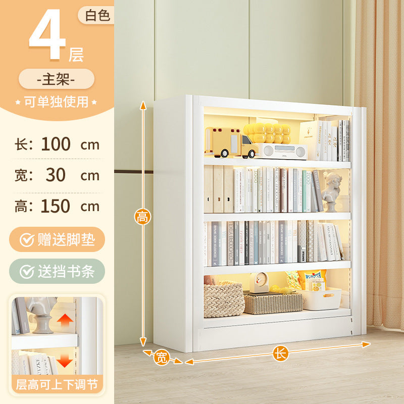 Home library steel bookshelf floor-standing storage rack children's bookcase picture book rack living room casual iron storage rack