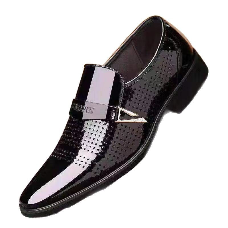New arrival business formal leather shoes men's casual wedding groom british heightening summer breathable youth pointed toe men's shoes
