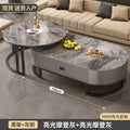 Rock slab coffee table living room for homeaccessible luxury modern tea table new arrival oval classy small apartment coffee table